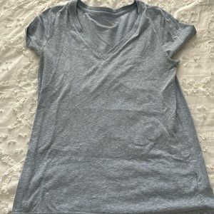 Sky blue heather v neck t shirt